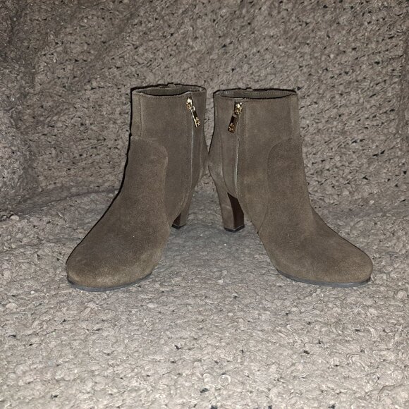 TORY BURCH-Milan-Medium Brown Suede-Heeled Ankle Boots-Sze 7.5-Excellent - Picture 4 of 8